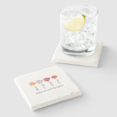 Gepersonaliseerde Mama's Liefde Bloeit Stenen Onderzetter (Zijkant)