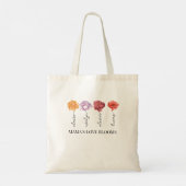 Gepersonaliseerde Mama's Liefde Bloeit Tote Bag (Achterkant)