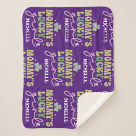 Gepersonaliseerde Mama's Lucky Girl Sherpa Deken