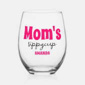 Gepersonaliseerde Mama's Sippy Cup Wijnglas Zonder Voet (Voorkant)