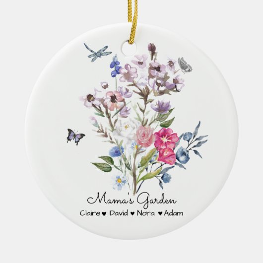 Gepersonaliseerde mama's tuin keramisch ornament (Voorkant)