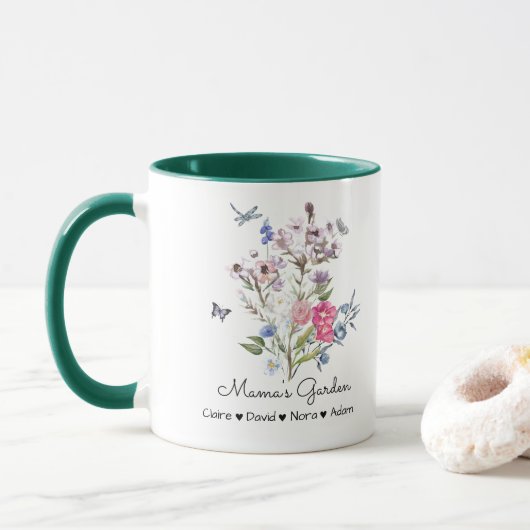 Gepersonaliseerde mama's tuin mok (Met donut)
