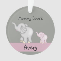 Gepersonaliseerde mammie- en Baby-elefantiesorname