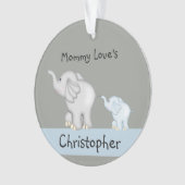 Gepersonaliseerde mammie- en Baby-elefantiesorname Ornament (voorkant)