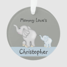 Gepersonaliseerde mammie- en Baby-elefantiesorname