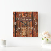 GEPERSONALISEERDE Man Cave Wandklok met Uw NAAM (Huis)