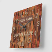 GEPERSONALISEERDE Man Cave Wandklok met Uw NAAM (Hoek)