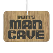 Gepersonaliseerde Man Cave Wood Grain Luchtverfrisser (Voorkant)