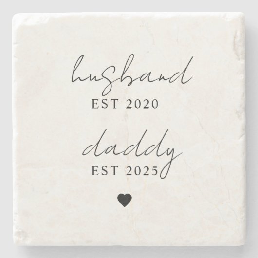 Gepersonaliseerde Man & Daddy EST Gift Stenen Onderzetter (Voorkant)