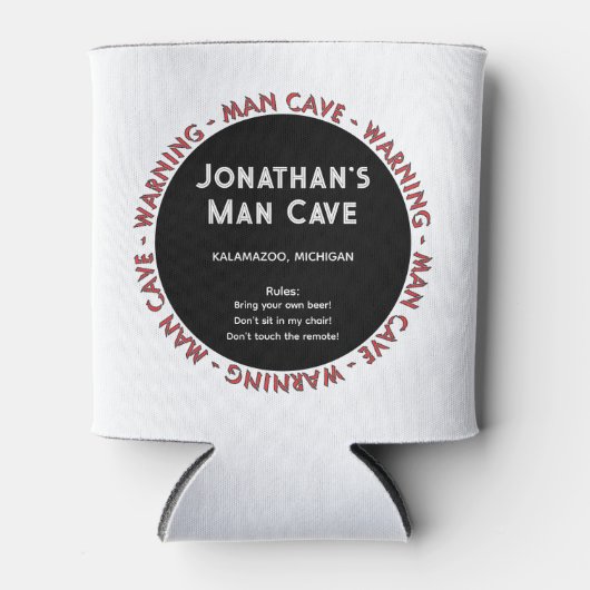 Gepersonaliseerde Man grot teken met regels Blikjeskoeler (Voorkant)