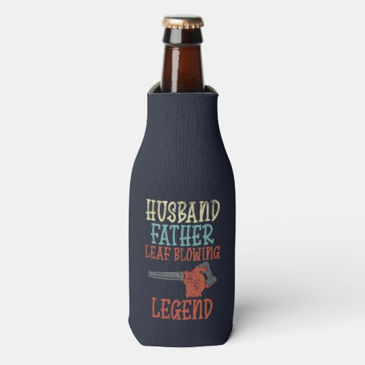 Gepersonaliseerde man Leaf Blower Legend Flesjeskoeler (Fles Voorkant)