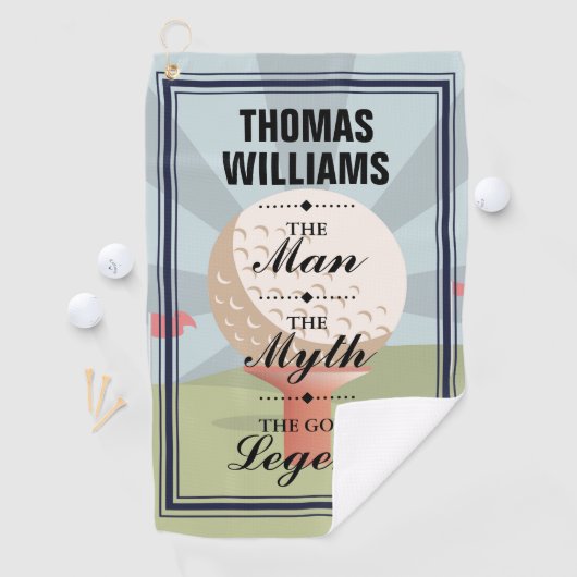 Gepersonaliseerde Man Myth Legend Classic Golfhanddoek (Insitu)