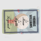 Gepersonaliseerde Man Myth Legend Classic Golfhanddoek (Horizontaal)