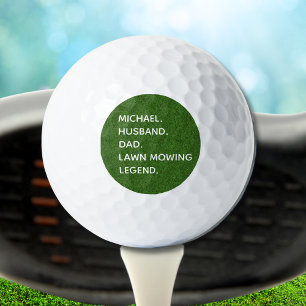 Gepersonaliseerde man papa grasmaaien legende golfballen