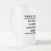 Gepersonaliseerde man vader beschermer Hero Matglas Bierpul (Voorkant links)