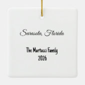 Gepersonaliseerde Manatee met Kerstmis Keramisch Ornament (Achterkant)