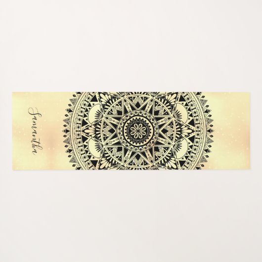 Gepersonaliseerde Mandala Blue Yoga Mat (Achterkant (horizontaal))