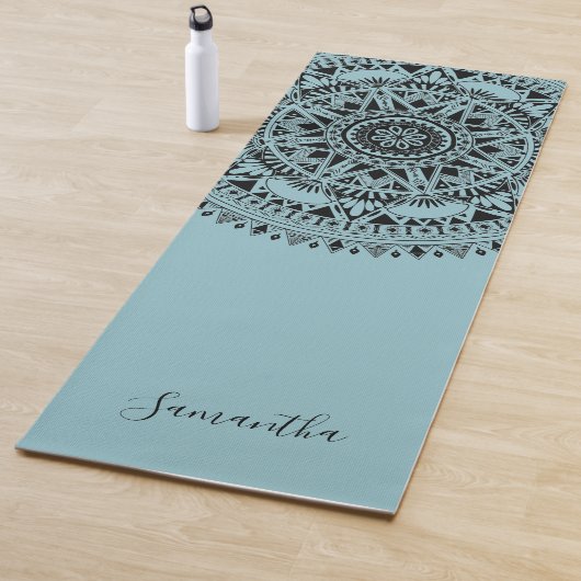 Gepersonaliseerde Mandala Blue Yoga Mat (In situ)