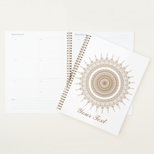 Gepersonaliseerde Mandala Bohemian White Boho Planner (Display)