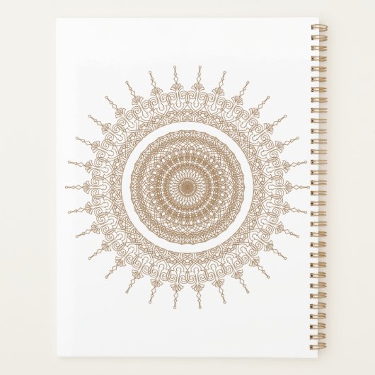 Gepersonaliseerde Mandala Bohemian White Boho Planner (Achterkant)