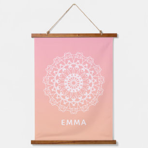 Gepersonaliseerde Mandala Dorm Room Pink Ombre Wal Hangend Wandkleed