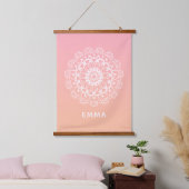 Gepersonaliseerde Mandala Dorm Room Pink Ombre Wal Hangend Wandkleed (Slaapkamer)