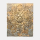 Gepersonaliseerde Mandala in reliëf | Elegant Boho Fleece Deken (Voorkant)