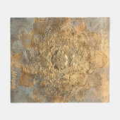 Gepersonaliseerde Mandala in reliëf | Elegant Boho Fleece Deken (Voorkant (Horizontaal))