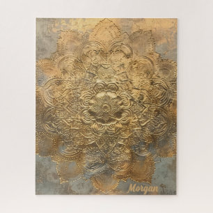 Gepersonaliseerde Mandala in reliëf   Elegant Boho Legpuzzel