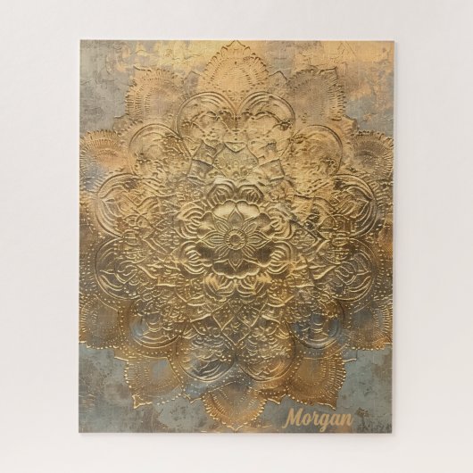 Gepersonaliseerde Mandala in reliëf | Elegant Boho Legpuzzel (Verticaal)