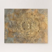 Gepersonaliseerde Mandala in reliëf | Elegant Boho Legpuzzel (Horizontaal)