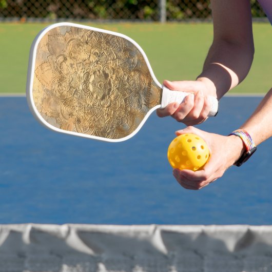 Gepersonaliseerde Mandala in reliëf | Elegant Boho Pickleball Paddle (Insitu)