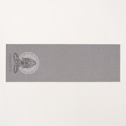 Gepersonaliseerde Mandala Lotus Pose Dubbelzijdig Yogamat (Voorkant (horizontaal))