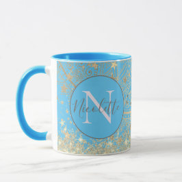 Gepersonaliseerde Mandala met Gold Stars Monogram Mok