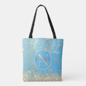 Gepersonaliseerde Mandala met Gold Stars Monogram Tote Bag (Achterkant)