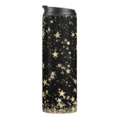 Gepersonaliseerde Mandala met gouden sterren Thermosbeker (Geroteerd rechts)