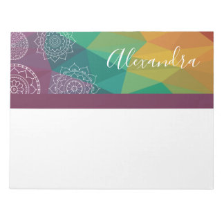 Gepersonaliseerde mandala regenboogboho chic notitieblok