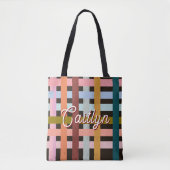 Gepersonaliseerde Mandweefrolstrepen Tote Bag (Voorkant)