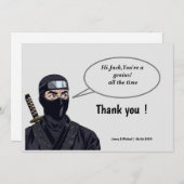 Gepersonaliseerde Manga Comic Ninja Dank u kaart (Voorkant / Achterkant)