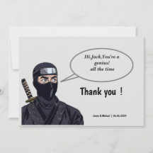 Gepersonaliseerde Manga Comic Ninja Dank u kaart
