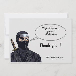 Gepersonaliseerde Manga Comic Ninja Dank u kaart