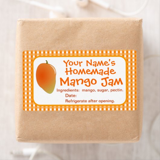 Gepersonaliseerde Mango Jam Canning Jar Labels Sti (Insitu)