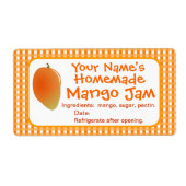 Gepersonaliseerde Mango Jam Canning Jar Labels Sti (Voorkant)