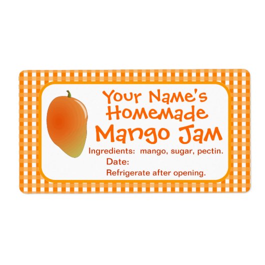 Gepersonaliseerde Mango Jam Canning Jar Labels Sti (Voorkant)