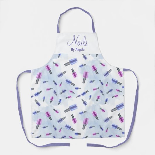 Gepersonaliseerde Manicurist Nail Tech Wit Schort (Voorkant)