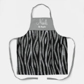 Gepersonaliseerde Manicurist Nail Tech Zebra Schort (Voorkant)