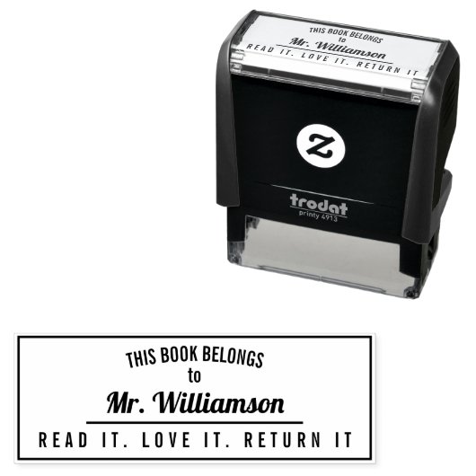 Gepersonaliseerde mannelijke leraar bibliotheek ru  zelfinktende stempel (In situ)