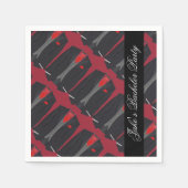 Gepersonaliseerde Mannen Black Suit & Red Stropdas Servet (Voorkant)