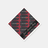 Gepersonaliseerde Mannen Black Suit & Red Stropdas Servet (Hoek)