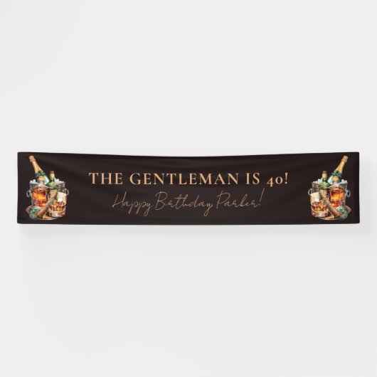 Gepersonaliseerde Mannen en Cigar Spandoek (Horizontaal)